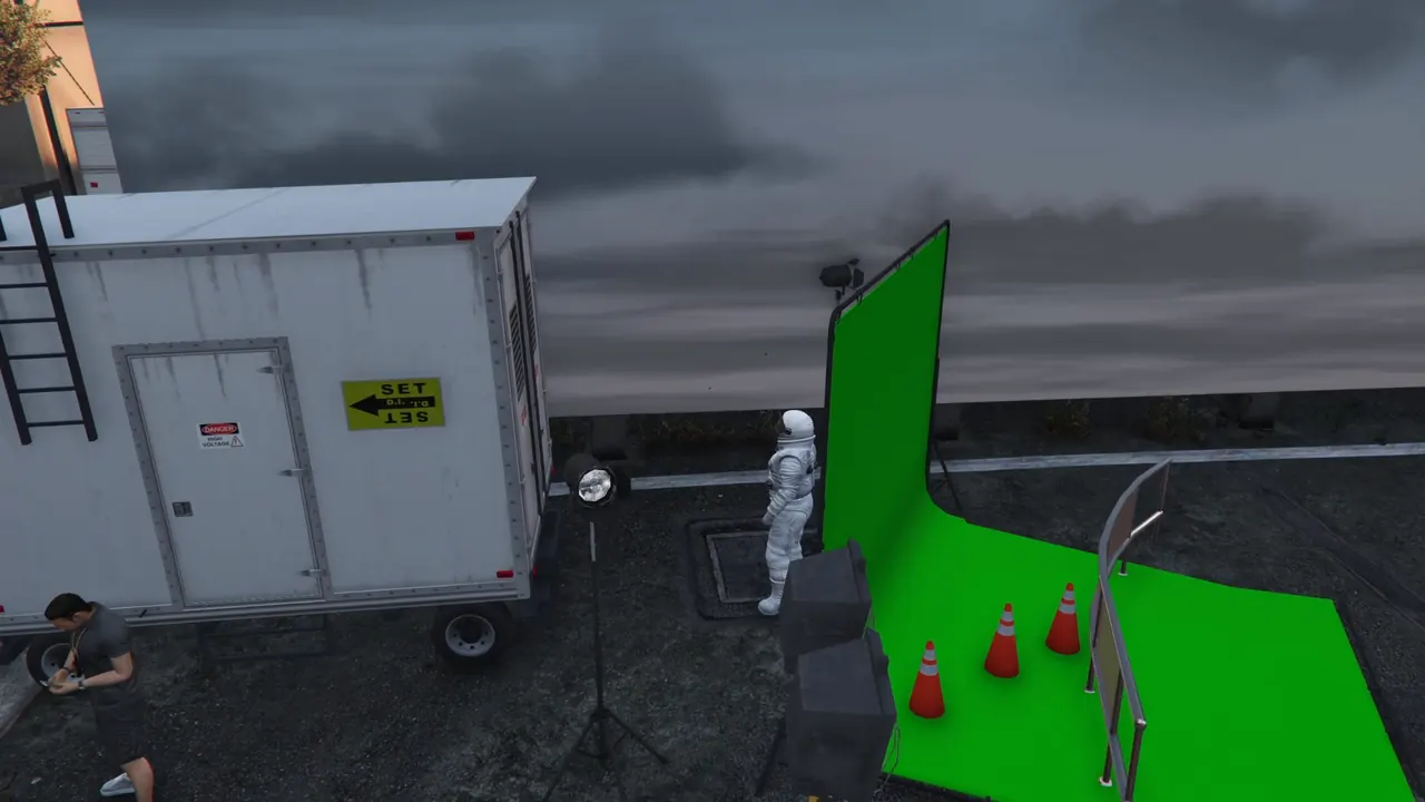 Studio A green-screen set